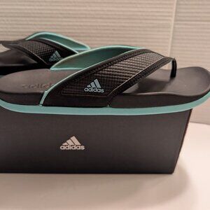 Adidas Adilette Comfort Flip Flip Women's - Size 8 - Teal Blue / Black